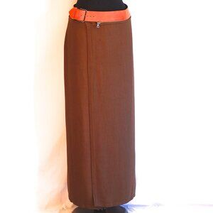 Jean Paul Gaultier Wraparound Maxi Skirt With Leather Belt - Italy
